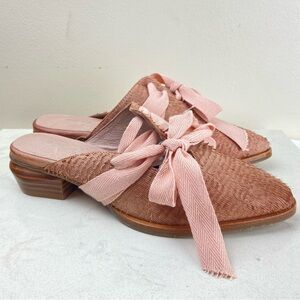 Antelope Leather Fringe Bow Mules - Ladee